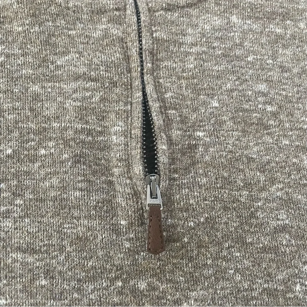 Ralph Lauren Polo Half Zip Light Brown Tan Mens Sweater Lg